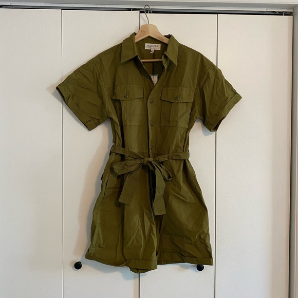 LAST CHANCE! 🔥 NWT Alex Mill Safari Short Jumpsuit in Golden Olive sz M - Picture 7 of 9